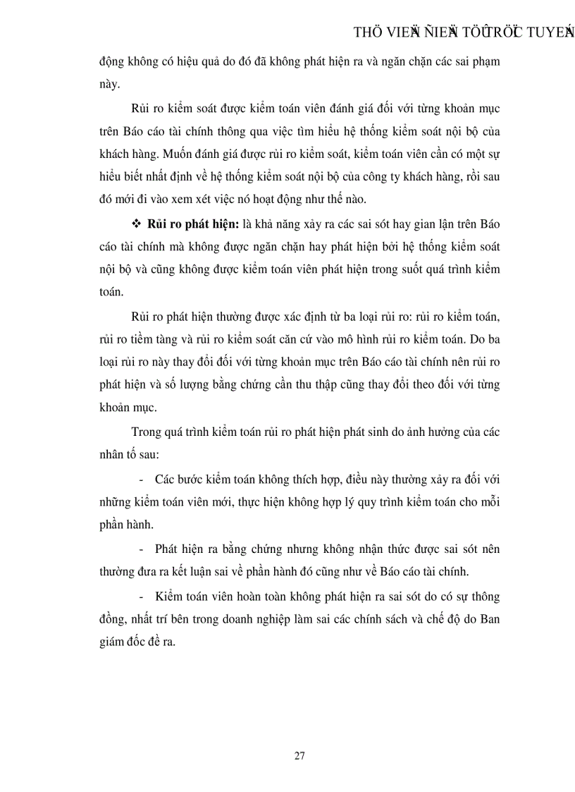 image for page Hoàn thiện quy trình đánh giá trọng yếu và rủi ro kiểm toán trong kiểm toán Báo cáo tài chính do Công ty Kiểm toán Việt Nam thực hiện