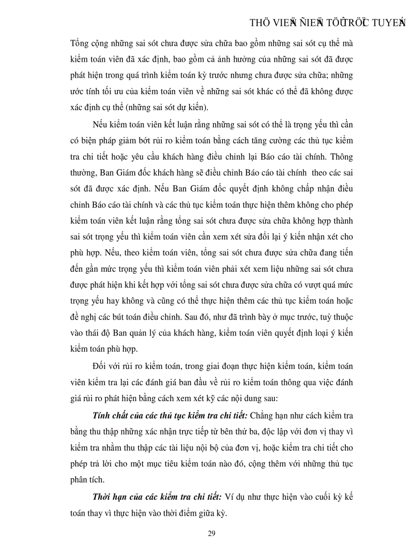 image for page Hoàn thiện quy trình đánh giá trọng yếu và rủi ro kiểm toán trong kiểm toán Báo cáo tài chính do Công ty Kiểm toán Việt Nam thực hiện