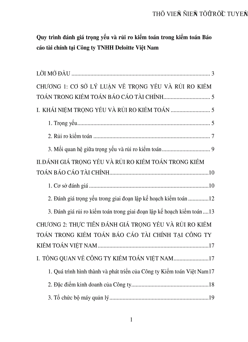image for page Quy trình đánh giá trọng yếu và rủi ro kiểm toán trong kiểm toán Báo cáo tài chính tại Công ty TNHH Deloitte Việt Nam