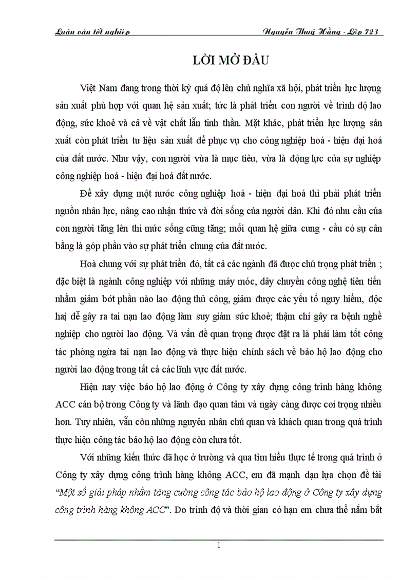 image for page Một số giải pháp nhằm tăng cường công tác bảo hộ lao động ở Công ty xây dựng công trình hàng không ACC