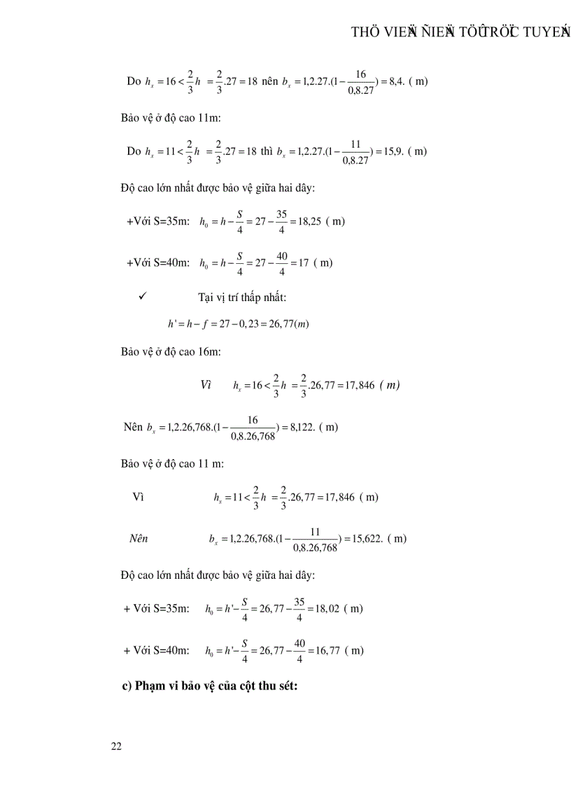 image for page Thiết kế bảo vệ chống sét cho trạm biến áp 220 110KV và đường dây 220KV