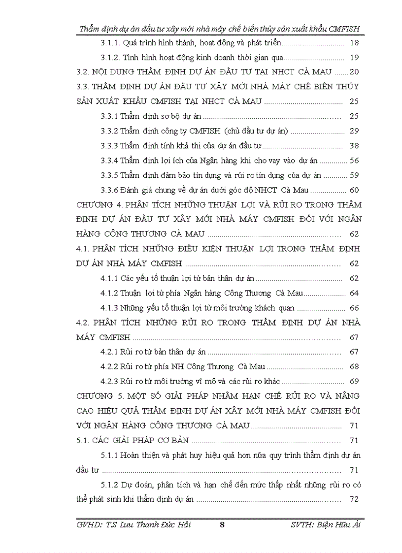 image for page Thẩm định dự án đầu tư xây mới nhà máy chế biến thủy sản cmfish tại ngân hàng công thương cà mau