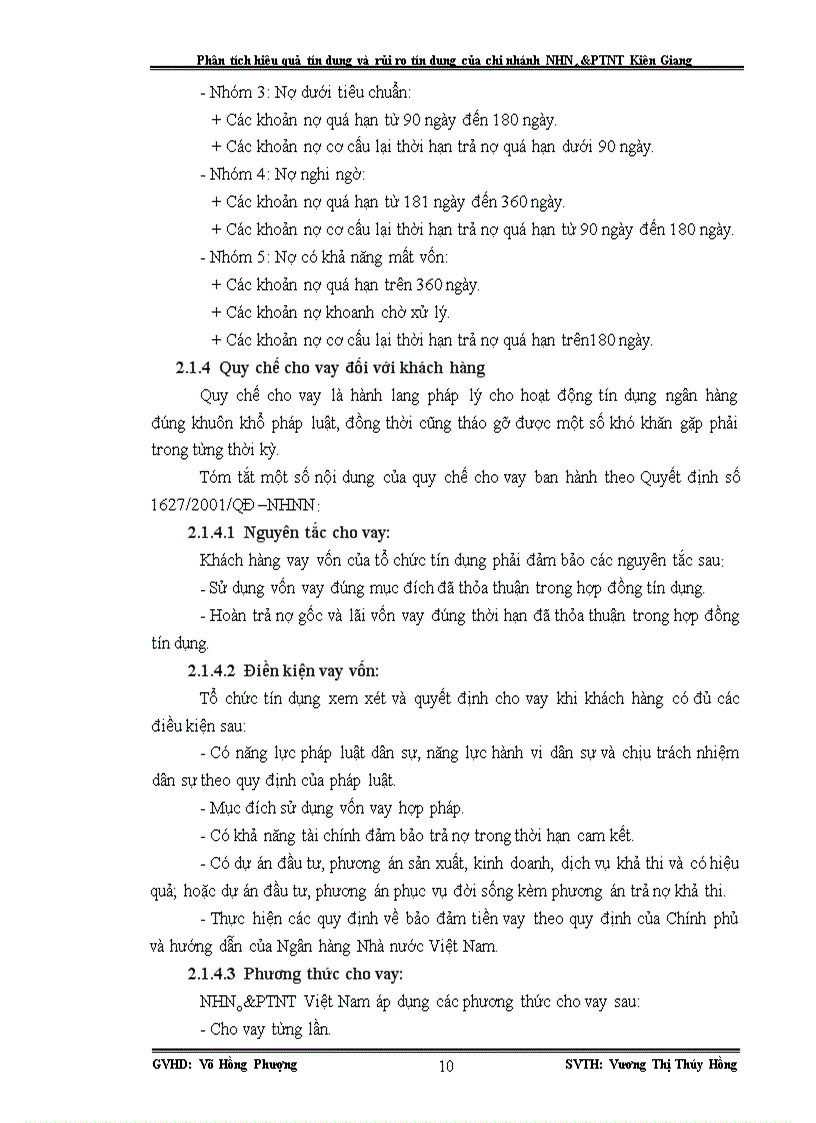 image for page Phân tích hiệu quả tín dụng và rủi ro tín dụng của chi nhánh NHNo PTNT Kiên Giang