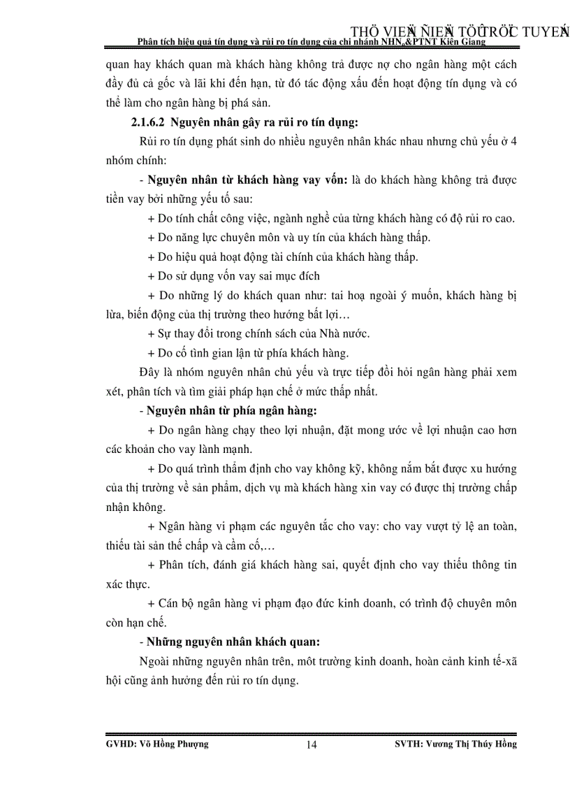 image for page Phân tích hiệu quả tín dụng và rủi ro tín dụng của chi nhánh NHNo PTNT Kiên Giang