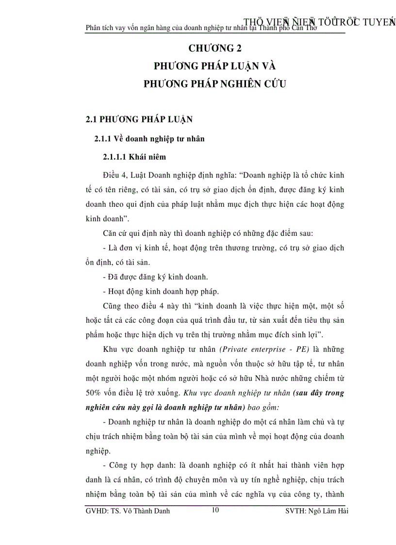 image for page Phân tích thực trạng của khu vực doanh nghiệp tư nhân và các yếu tố ảnh hưởng đến quyết định sử dụng tín dụng ngân hàng của những doanh nghiệp này tại Thành phố Cần Thơ