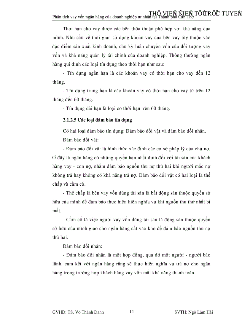 image for page Phân tích thực trạng của khu vực doanh nghiệp tư nhân và các yếu tố ảnh hưởng đến quyết định sử dụng tín dụng ngân hàng của những doanh nghiệp này tại Thành phố Cần Thơ