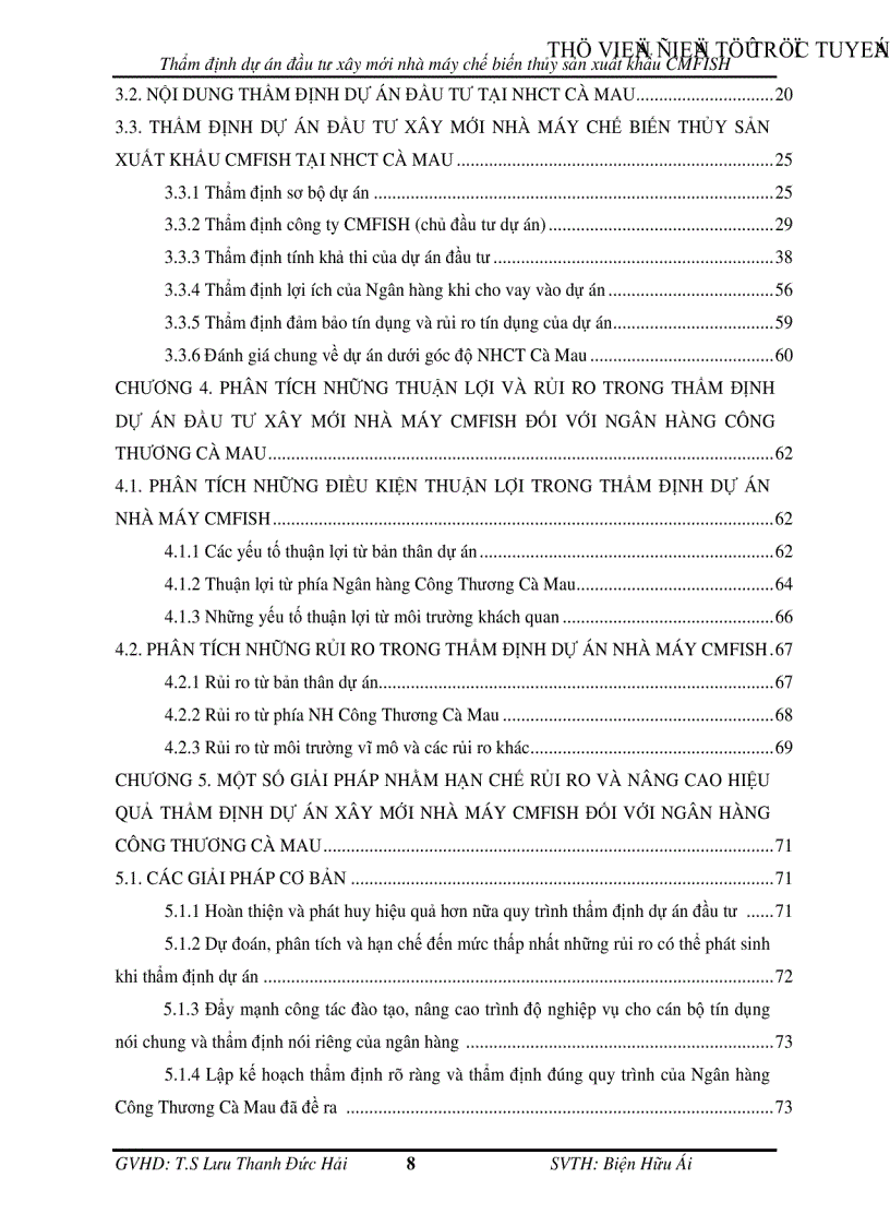 image for page Thẩm định dự án đầu tư xây mới nhà máy chế biến thủy sản xuất khẩu CMFISH tại Ngân hàng Công Thương chi nhánh tỉnh Cà Mau