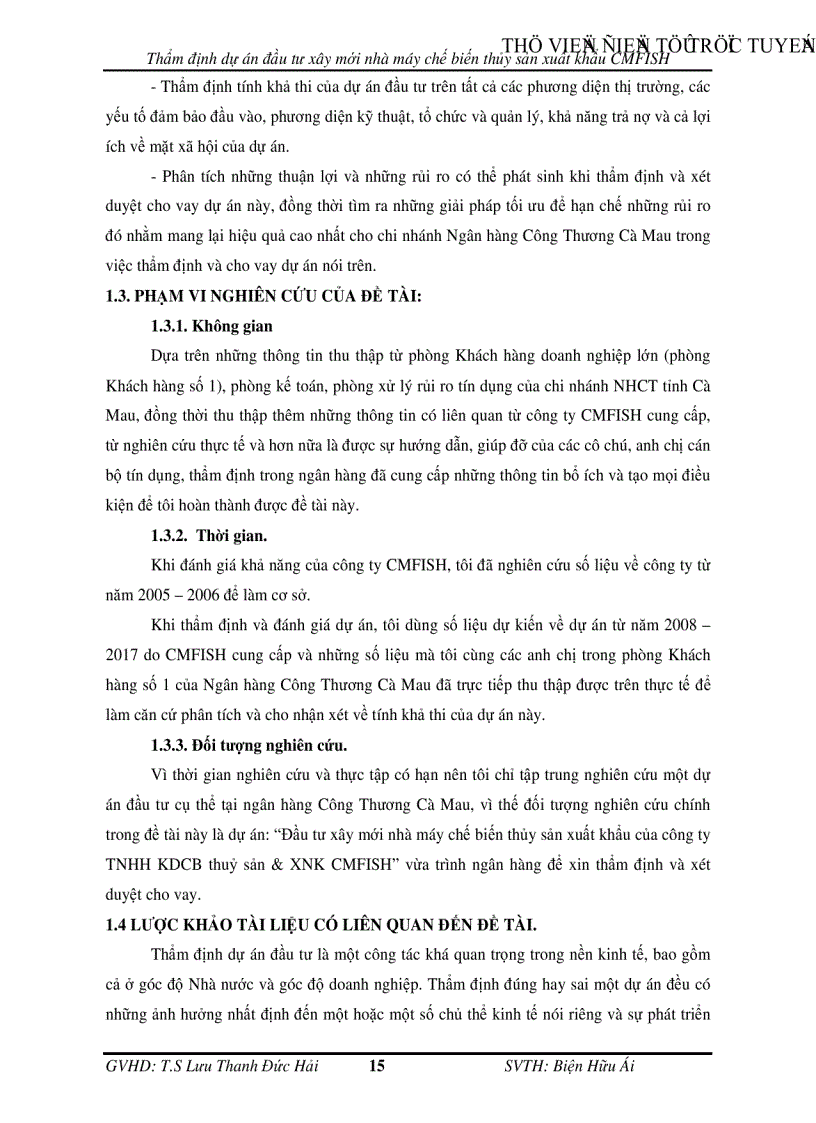 image for page Thẩm định dự án đầu tư xây mới nhà máy chế biến thủy sản xuất khẩu CMFISH tại Ngân hàng Công Thương chi nhánh tỉnh Cà Mau