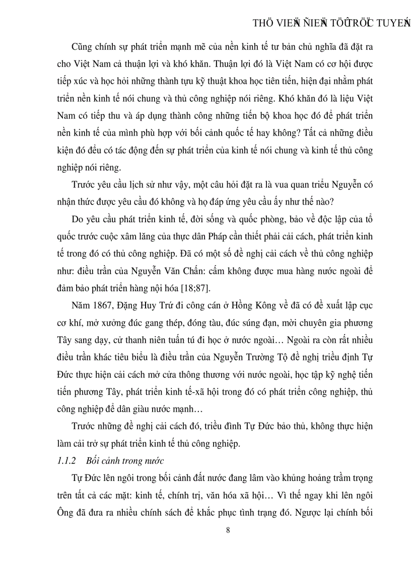 image for page Tình hình thủ cổng nghiệp Việt Nam dưới thời Tự Đức 1848 1883