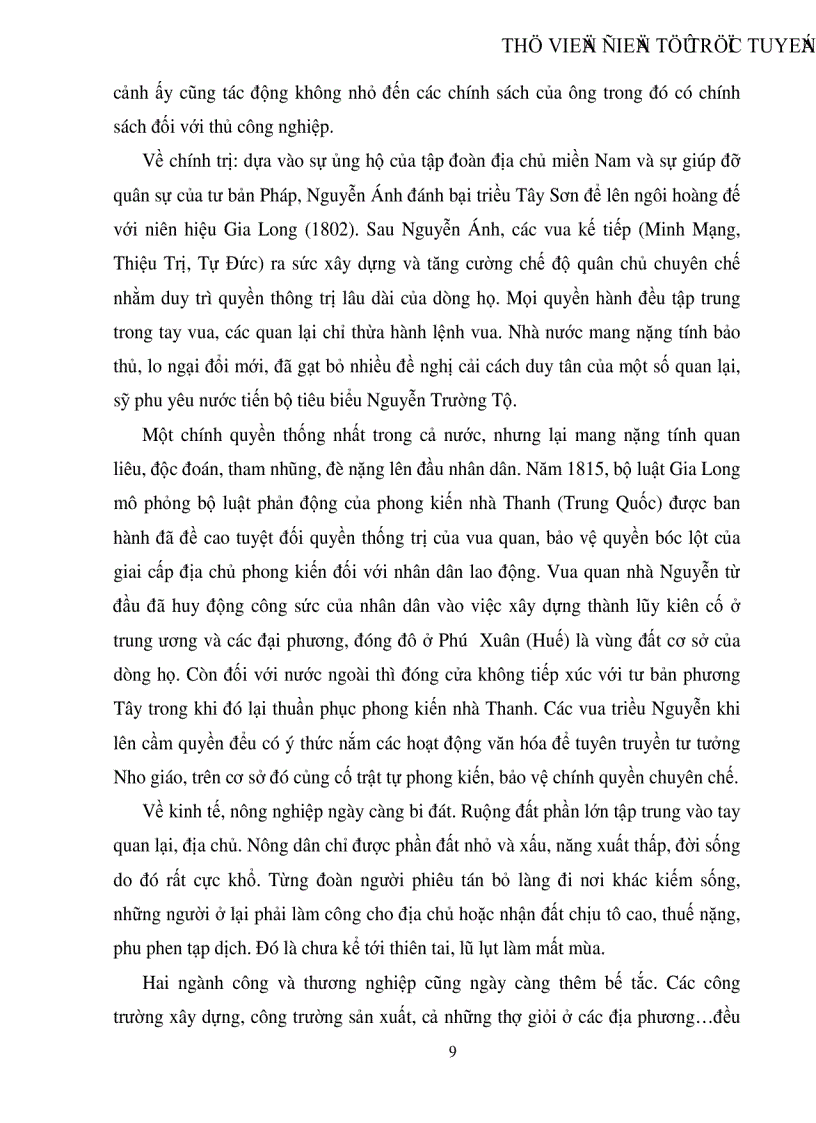 image for page Tình hình thủ cổng nghiệp Việt Nam dưới thời Tự Đức 1848 1883