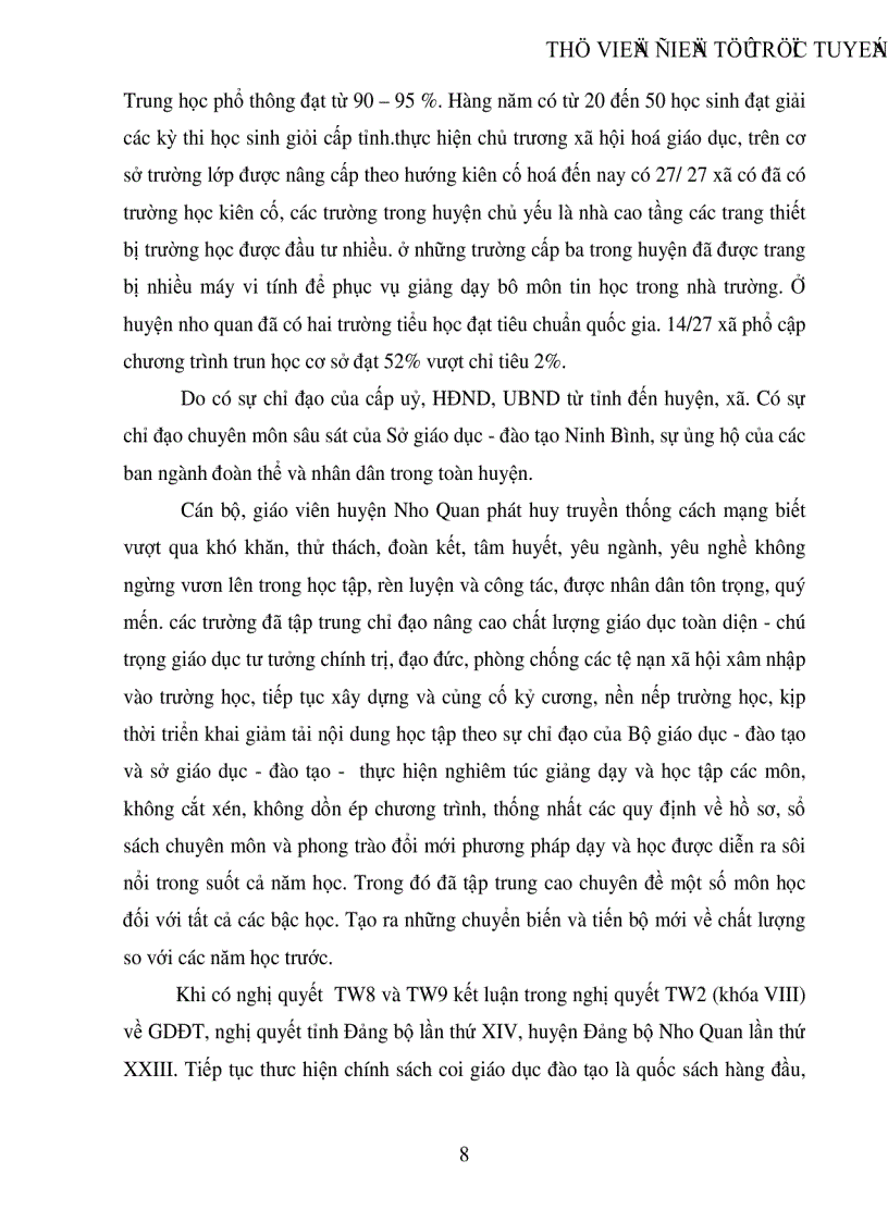 image for page Vài nét về công tác giáo dục và đào tạo của huyện Nho Quan khi bước sang thế kỷ XXI