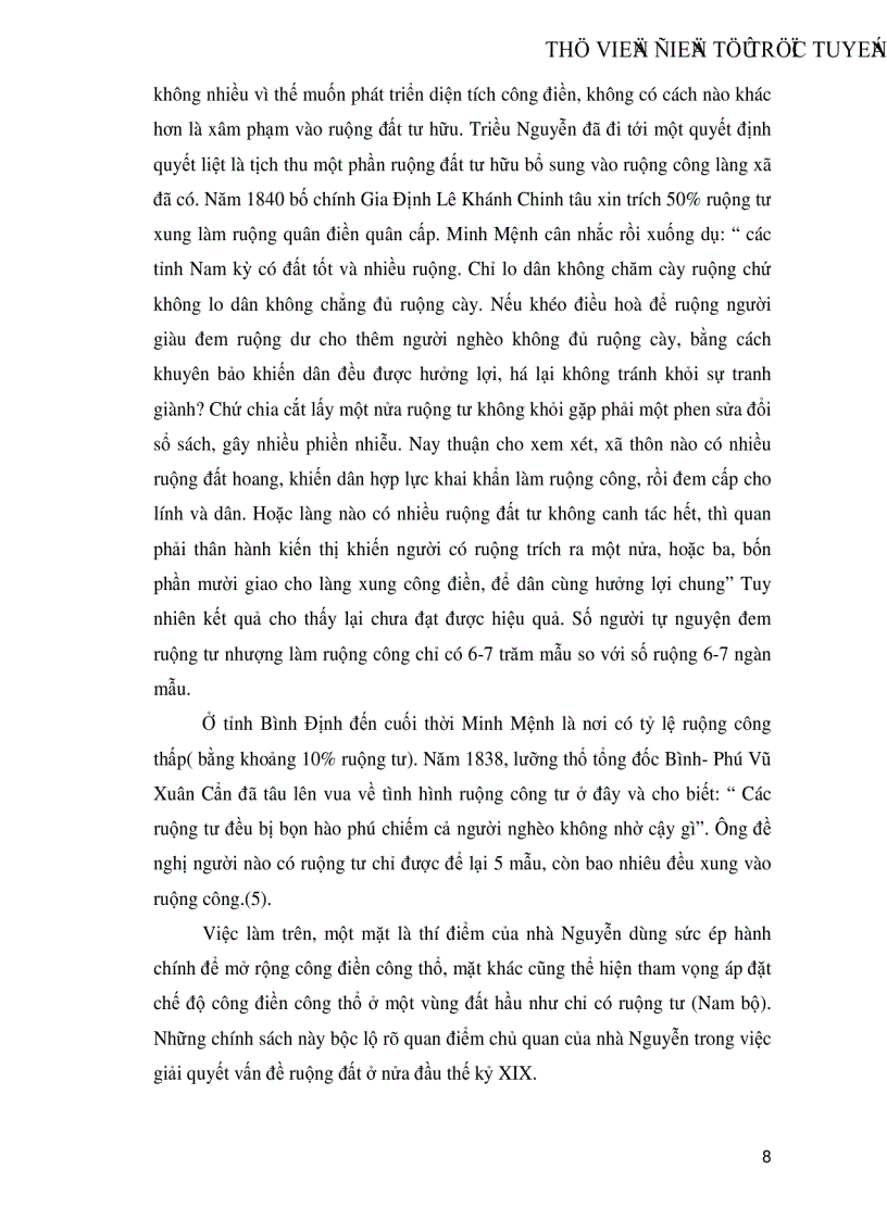 image for page Ruộng đất công làng xã dưới triều Nguyễn trong thời gian nửa đầu thế kỷ XIX