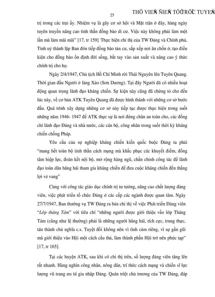 image for page Đảng lãnh đạo xây dựng ATK ở Tuyên Quang trong kháng chiến chống thực dân Pháp 1946 1954