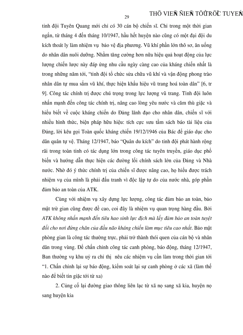 image for page Đảng lãnh đạo xây dựng ATK ở Tuyên Quang trong kháng chiến chống thực dân Pháp 1946 1954