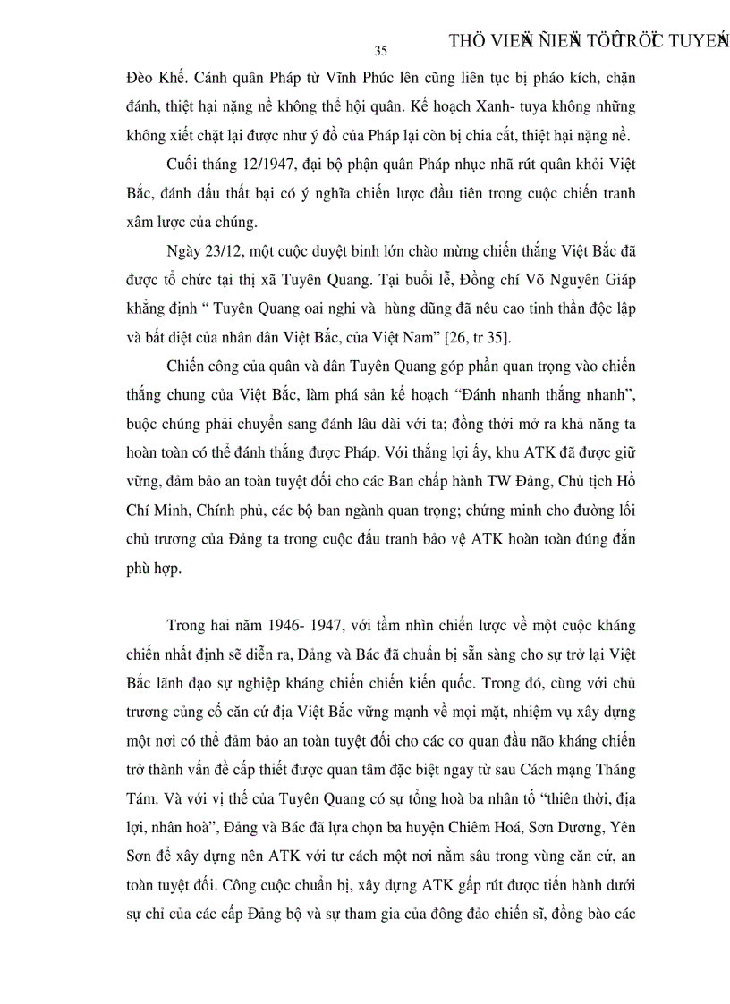 image for page Đảng lãnh đạo xây dựng ATK ở Tuyên Quang trong kháng chiến chống thực dân Pháp 1946 1954