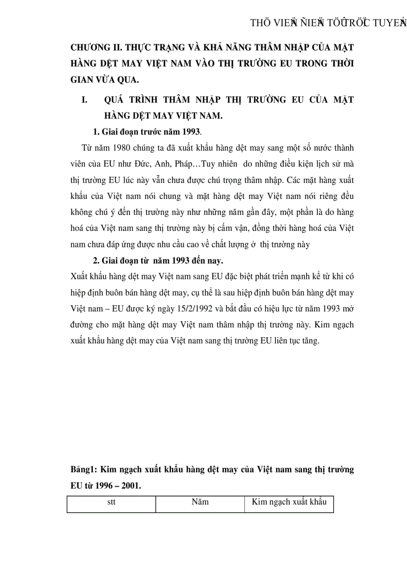 image for page Khả năng thâm nhập hàng dệt may Việt nam vào thị trường EU thực trạng và giải pháp