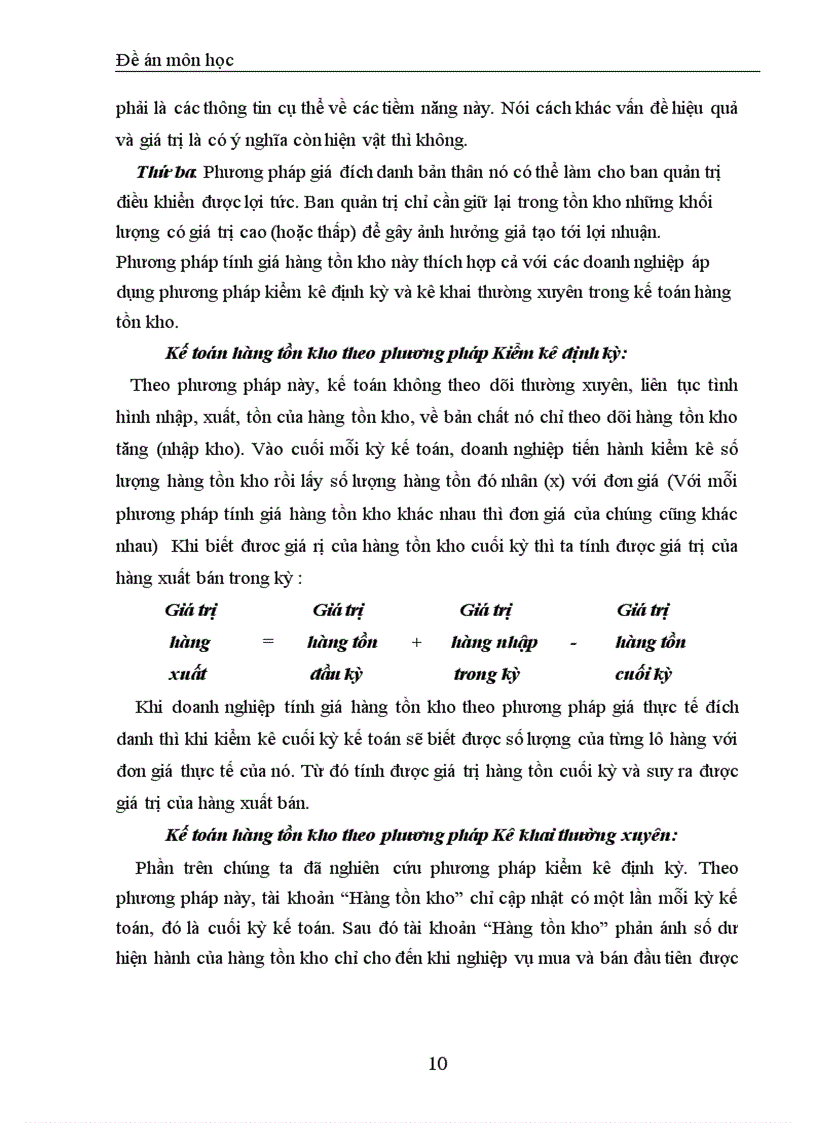 image for page Báo cáo Bàn về hệ thống nguyên tắc và phương pháp tính giá hàng tồn kho trong doanh nghiệp