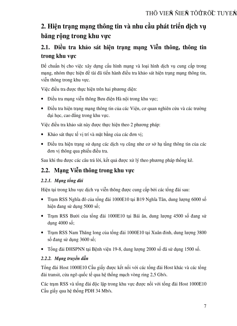 image for page Nghiên cứu công cụ thiết kế mạng B ISDN và xây dựng cấu hình mạng B ISDN thử nghiệm tại Khu đô thị Khoa học Nghĩa Đô