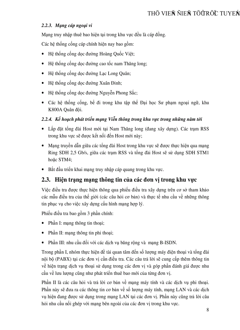 image for page Nghiên cứu công cụ thiết kế mạng B ISDN và xây dựng cấu hình mạng B ISDN thử nghiệm tại Khu đô thị Khoa học Nghĩa Đô
