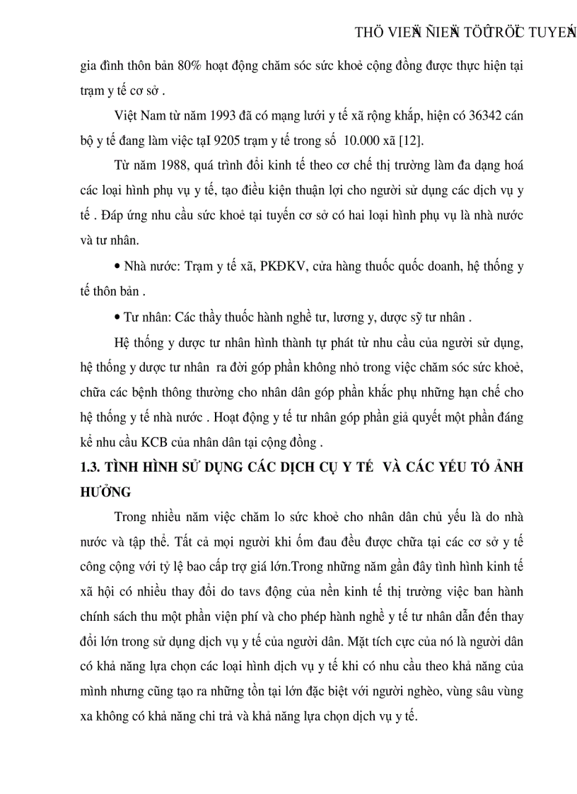 image for page Thực trạng nhu cầu chăm sóc sức khoẻ và sử dụng dịch vụ y tế tại xã Tân Lập núi huyện Chợ Đồn tỉnh Bắc Kạn