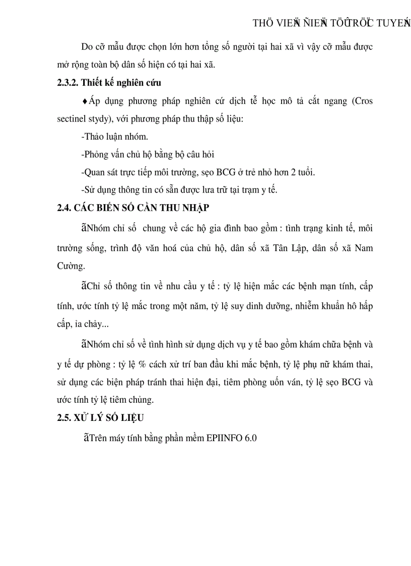 image for page Thực trạng nhu cầu chăm sóc sức khoẻ và sử dụng dịch vụ y tế tại xã Tân Lập núi huyện Chợ Đồn tỉnh Bắc Kạn