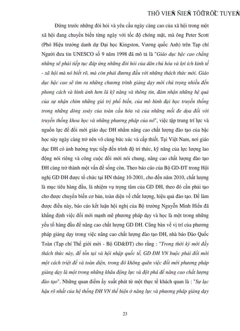 image for page Phản ứng của sinh viên trường ĐH KHXH NV đối với việc áp dụng phương pháp giảng dạy tích cực trong nhà trường hiện nay