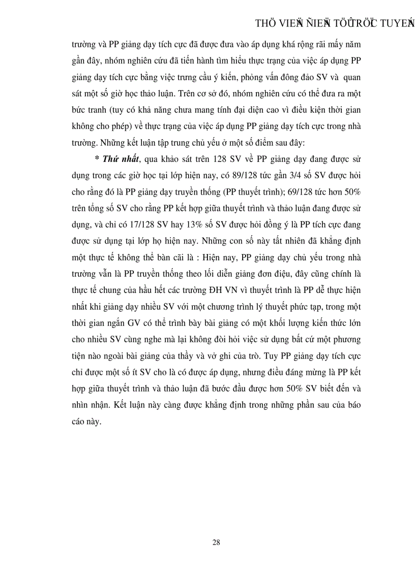 image for page Phản ứng của sinh viên trường ĐH KHXH NV đối với việc áp dụng phương pháp giảng dạy tích cực trong nhà trường hiện nay