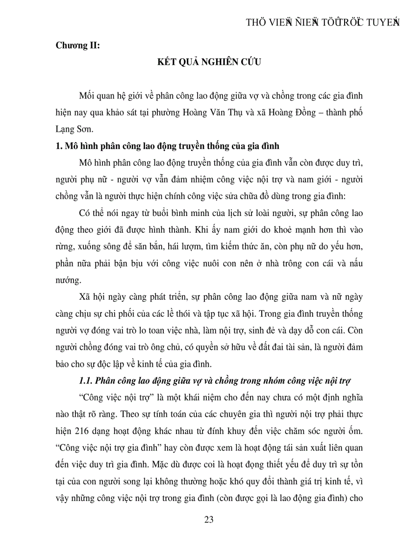 image for page Mối quan hệ giới về phân công lao động giữa vợ và chồng trong gia đình hiện nay