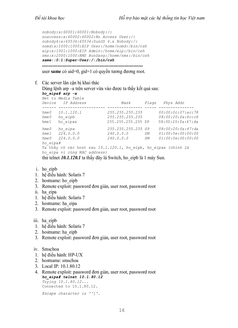 image for page Đề tài nghiên cứu ứng dụng hỗ tợ bảo mật hệ thống thông tin cho các mạng tin học Việt Nam
