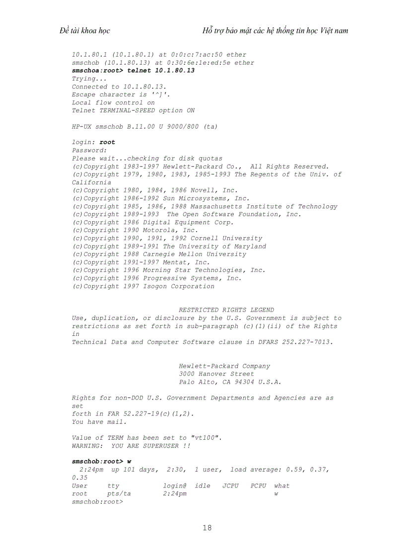 image for page Đề tài nghiên cứu ứng dụng hỗ tợ bảo mật hệ thống thông tin cho các mạng tin học Việt Nam