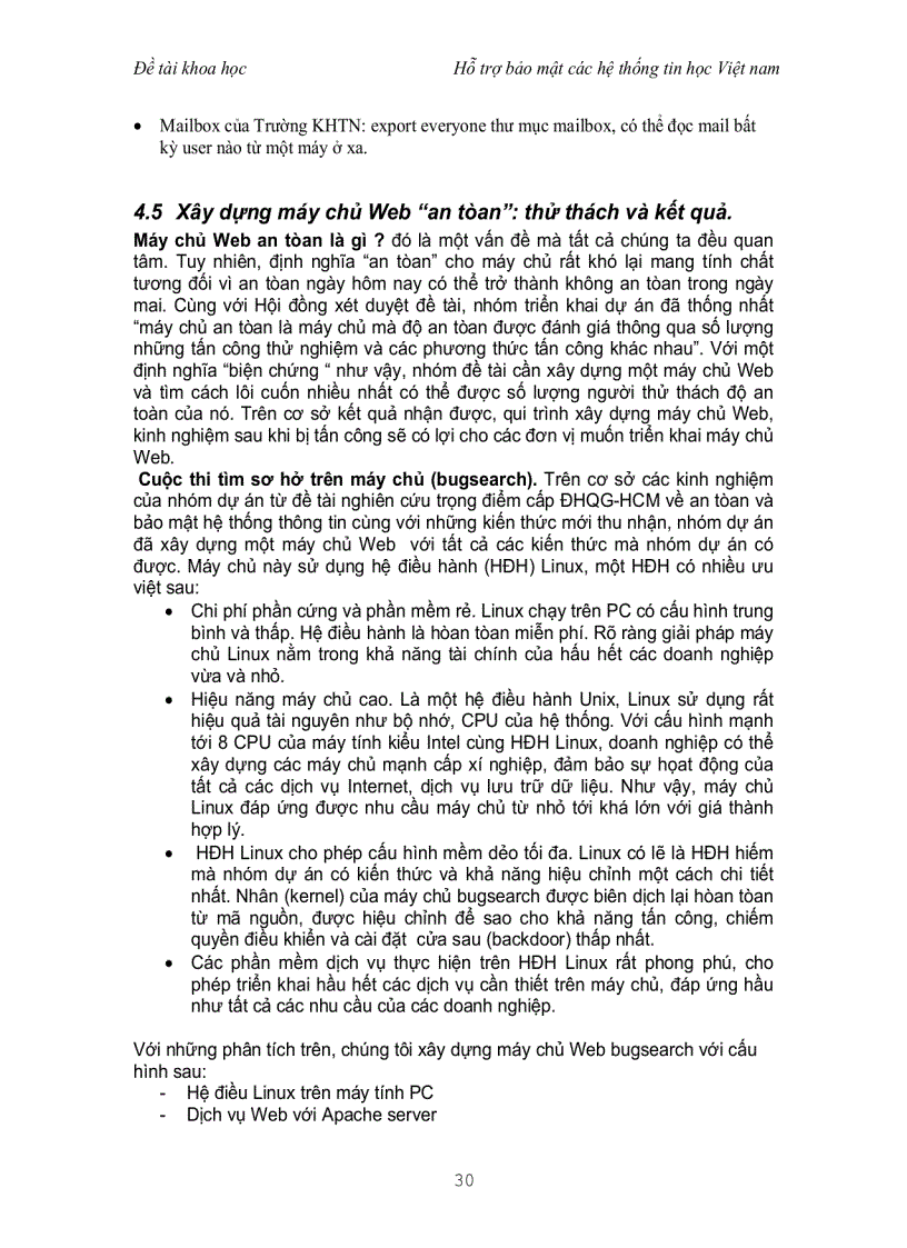 image for page Đề tài nghiên cứu ứng dụng hỗ tợ bảo mật hệ thống thông tin cho các mạng tin học Việt Nam