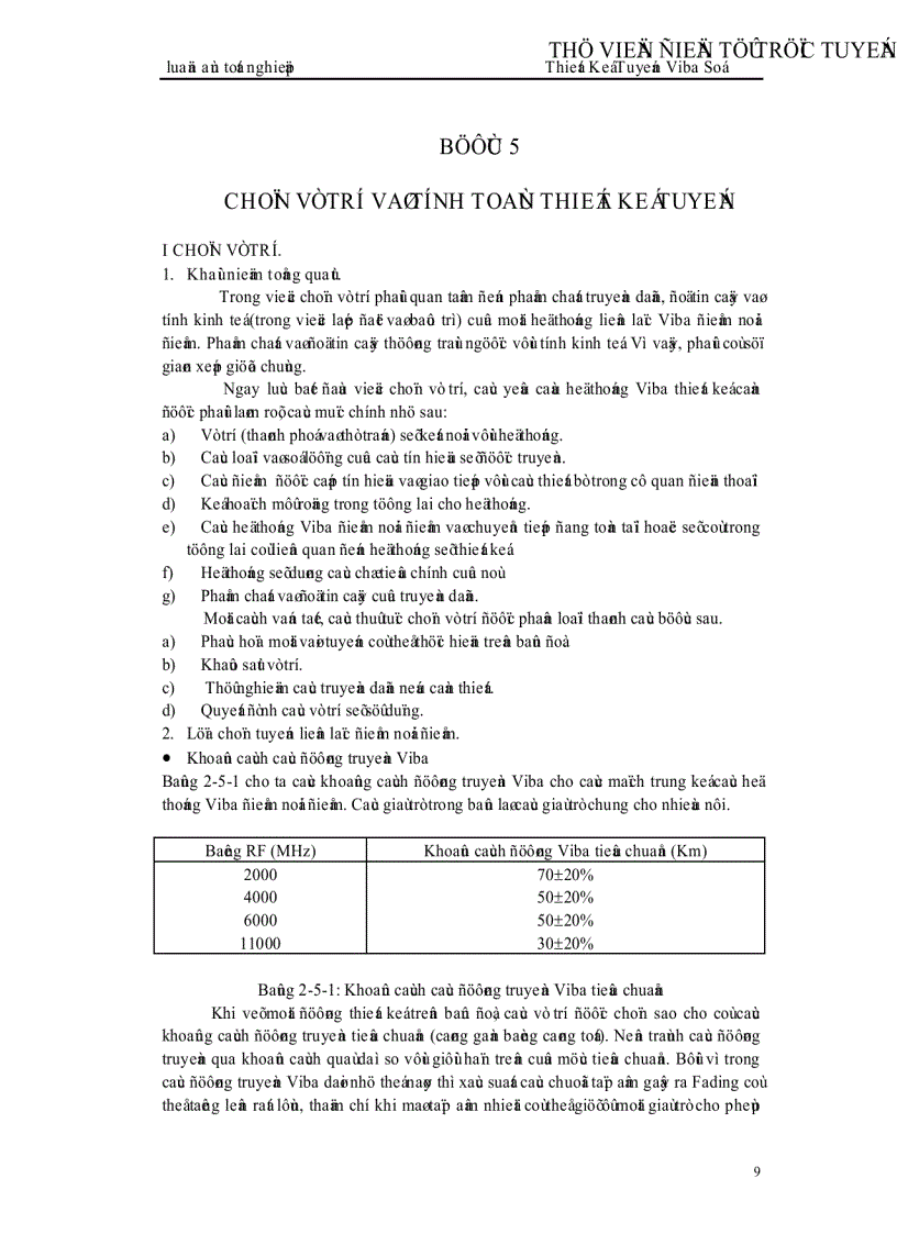 image for page Thiết kế tuyến Viba số