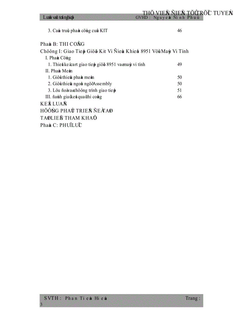 image for page Giao Tiếp Giữa Vi Điều Khiển 8951 và Máy Vi Tính