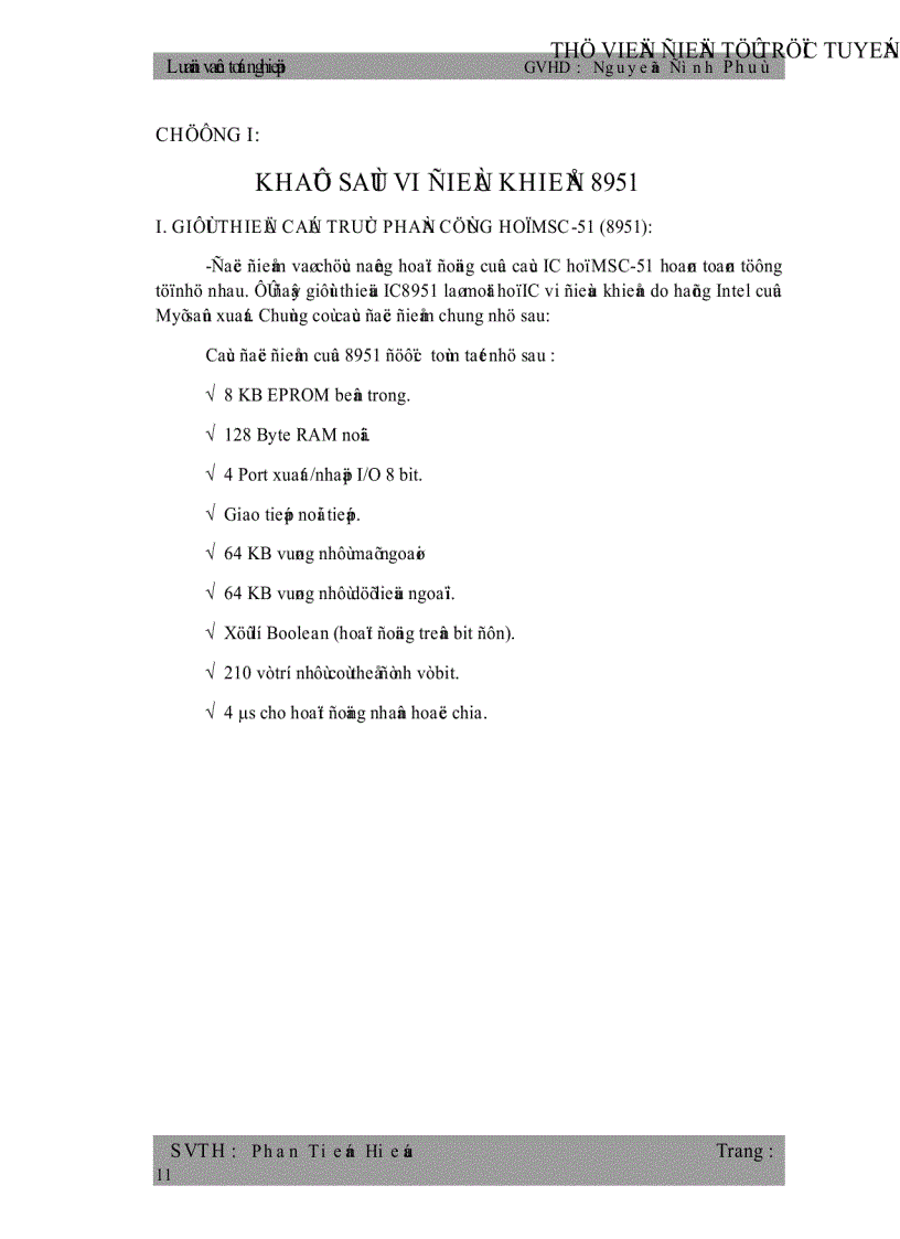 image for page Giao Tiếp Giữa Vi Điều Khiển 8951 và Máy Vi Tính