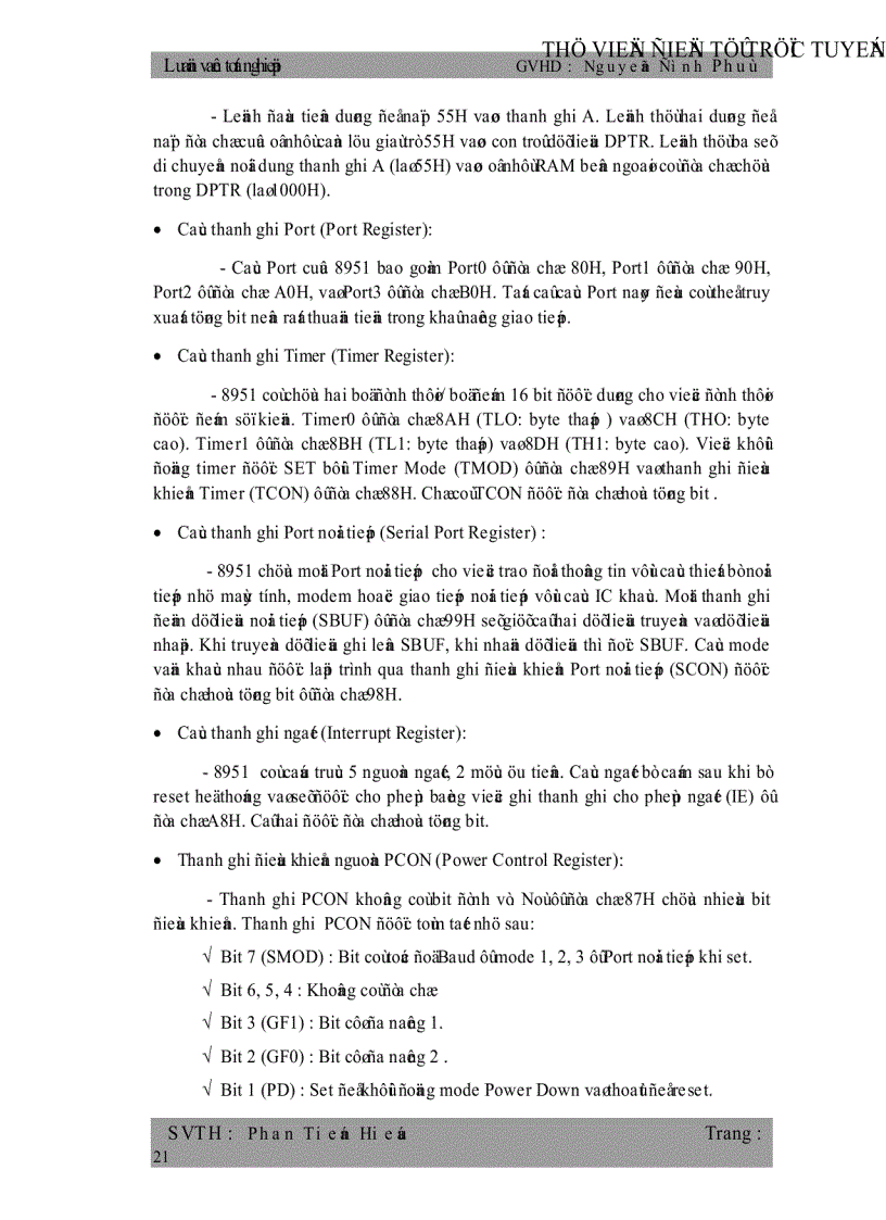 image for page Giao Tiếp Giữa Vi Điều Khiển 8951 và Máy Vi Tính