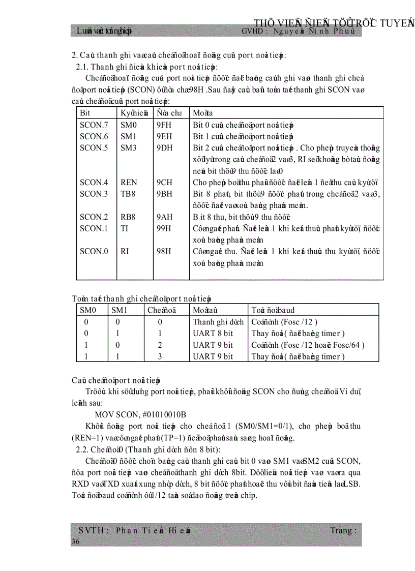 image for page Giao Tiếp Giữa Vi Điều Khiển 8951 và Máy Vi Tính