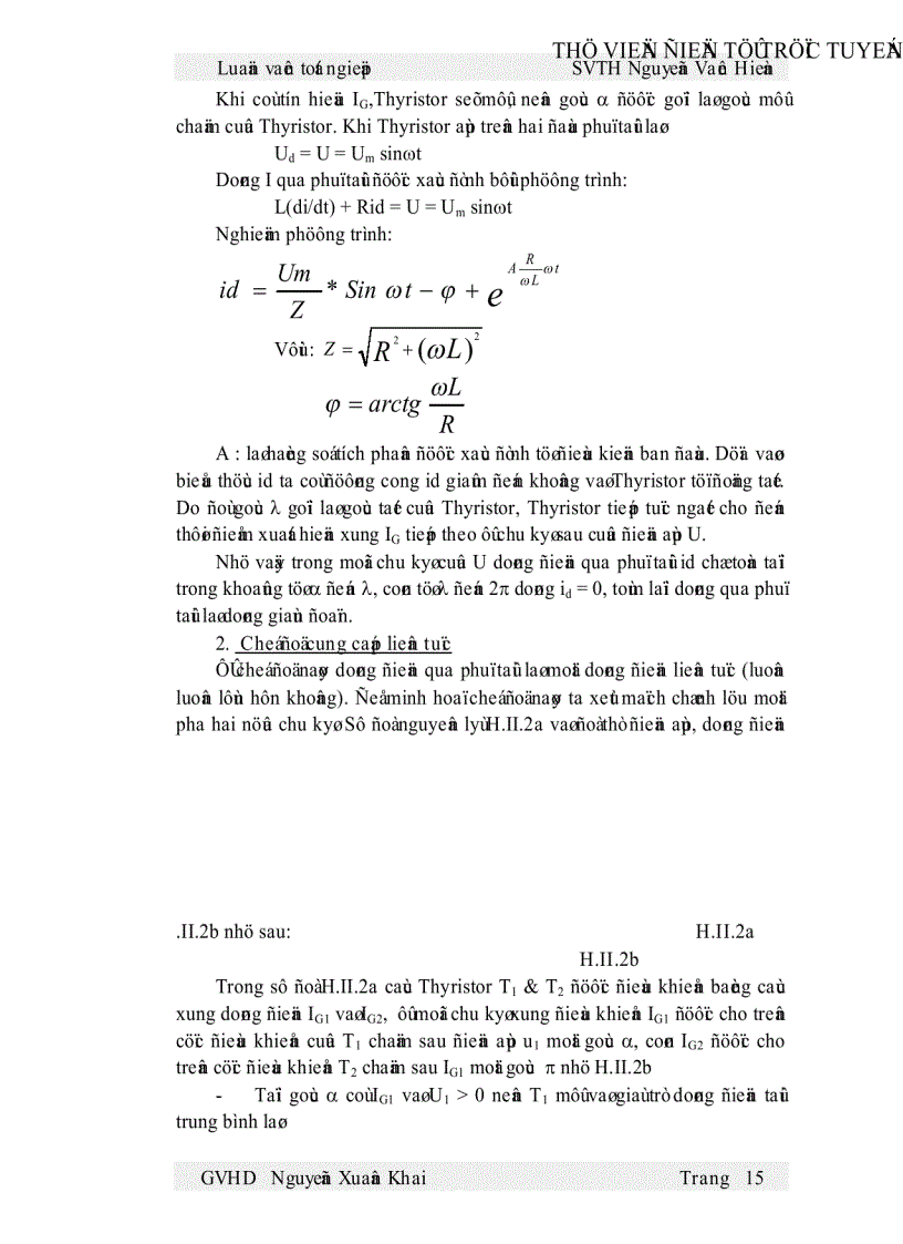 image for page Thiết kế và thi công một mô hình mạch kích dùng Thyristor trong thiết bị chỉnh lưu có điều khiển