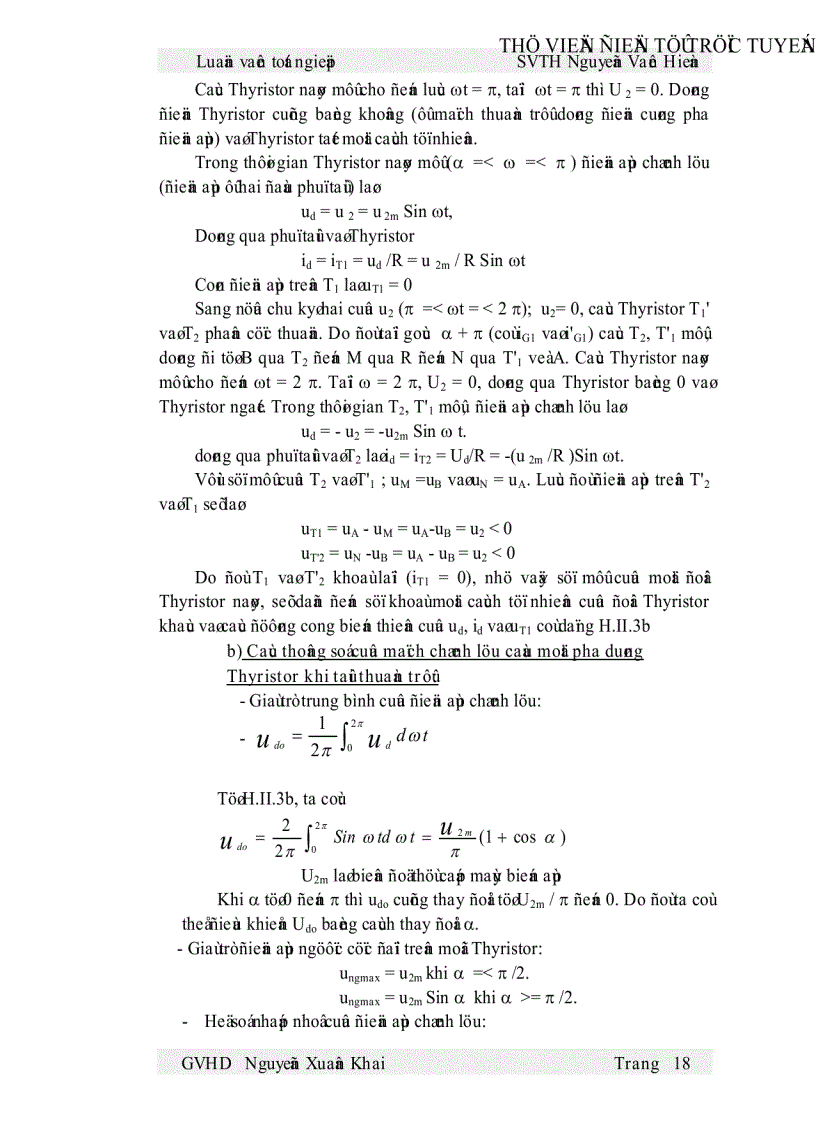 image for page Thiết kế và thi công một mô hình mạch kích dùng Thyristor trong thiết bị chỉnh lưu có điều khiển
