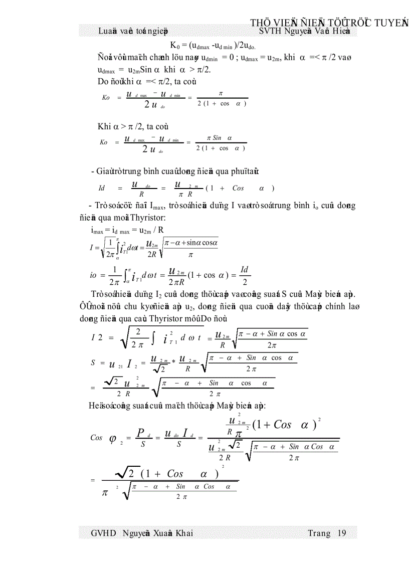 image for page Thiết kế và thi công một mô hình mạch kích dùng Thyristor trong thiết bị chỉnh lưu có điều khiển