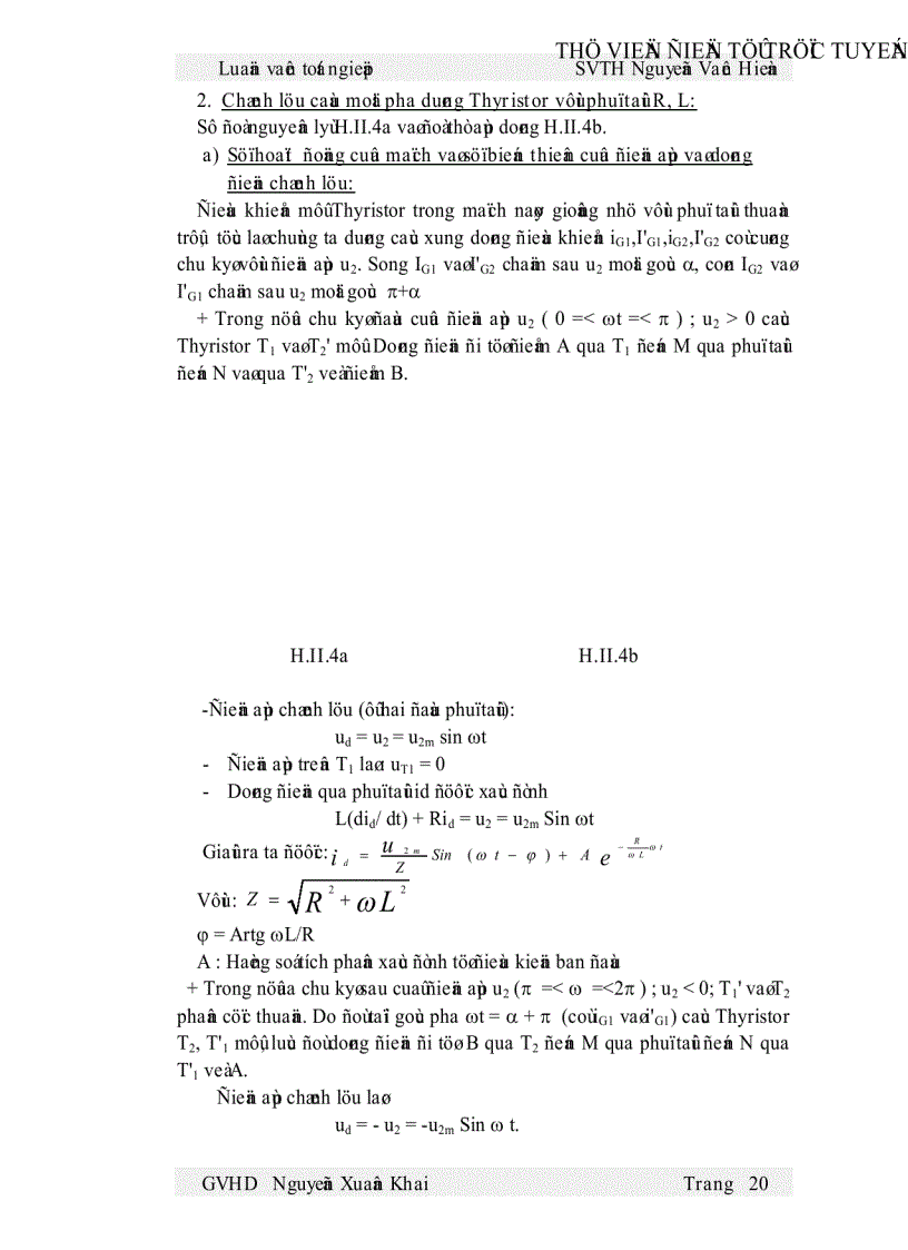 image for page Thiết kế và thi công một mô hình mạch kích dùng Thyristor trong thiết bị chỉnh lưu có điều khiển