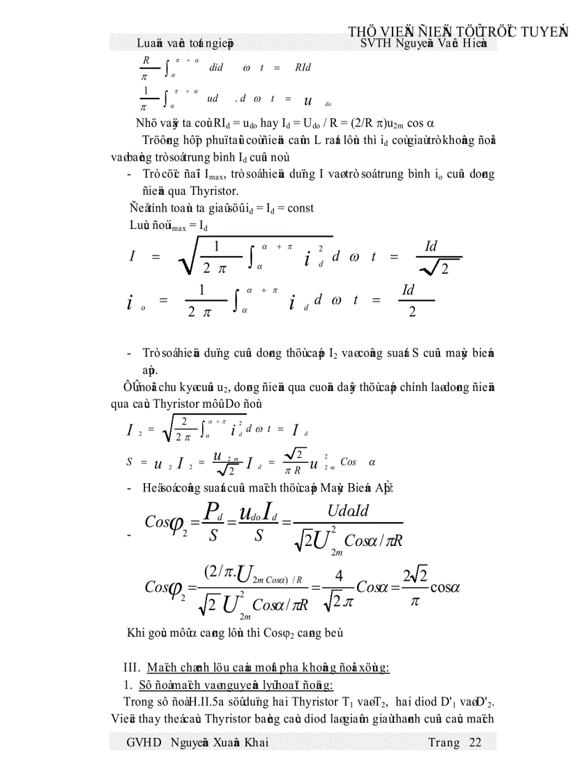 image for page Thiết kế và thi công một mô hình mạch kích dùng Thyristor trong thiết bị chỉnh lưu có điều khiển