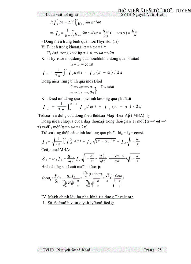 image for page Thiết kế và thi công một mô hình mạch kích dùng Thyristor trong thiết bị chỉnh lưu có điều khiển