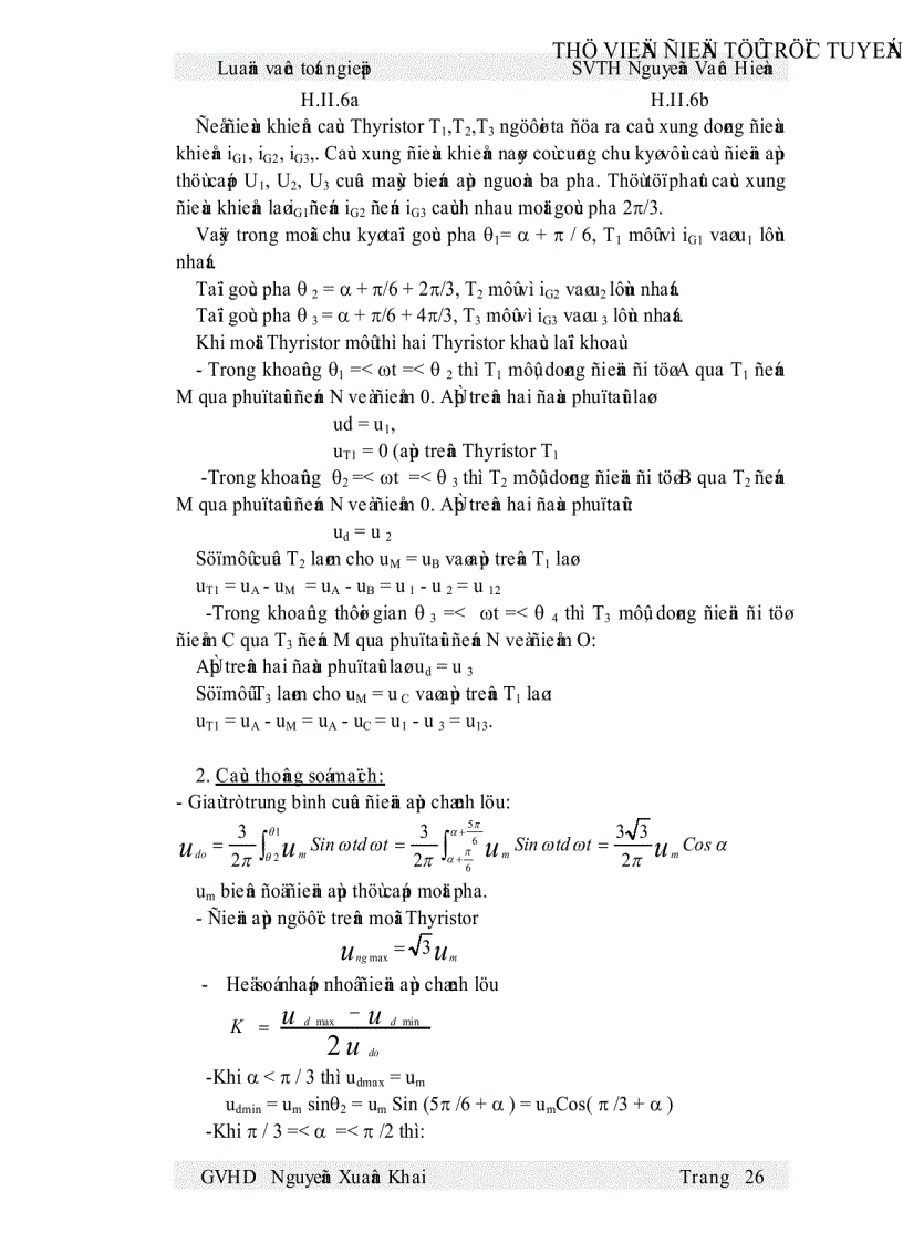 image for page Thiết kế và thi công một mô hình mạch kích dùng Thyristor trong thiết bị chỉnh lưu có điều khiển