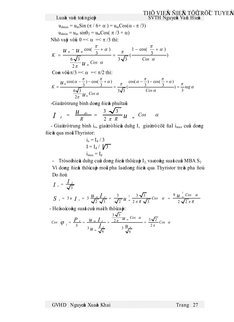 image for page Thiết kế và thi công một mô hình mạch kích dùng Thyristor trong thiết bị chỉnh lưu có điều khiển