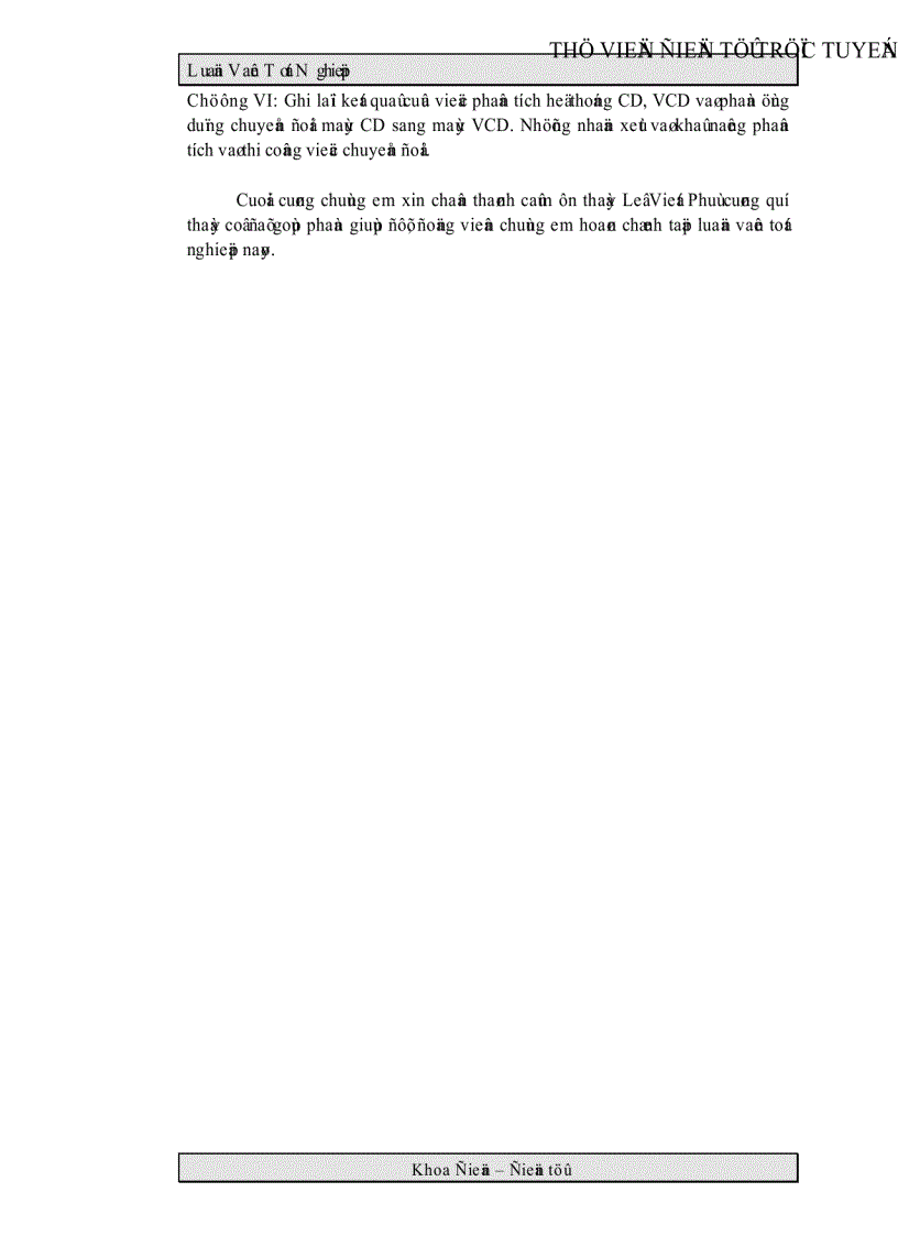 image for page Phân tích hệ thống máy CD VCD ứng dụng khối MPEG VIDEO AUDIO DECODER để chuyển máy CD sang VCD