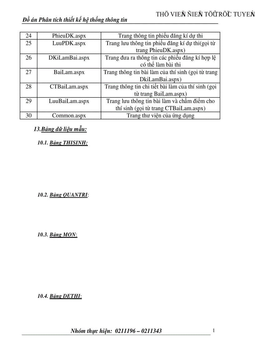 image for page Phân tích thiết kế hệ thống thông tin Chương trình thi trắc nghiệm qua mạng