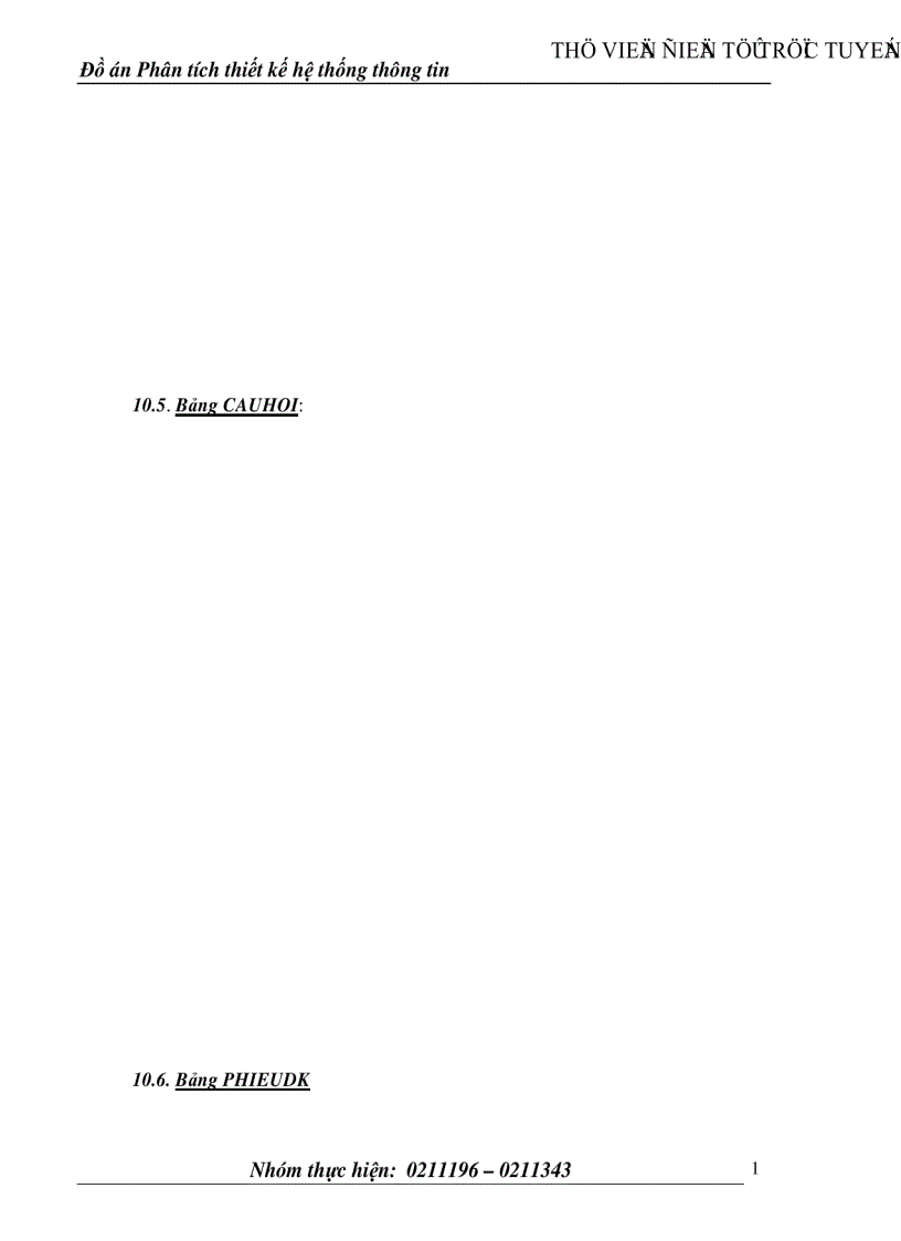image for page Phân tích thiết kế hệ thống thông tin Chương trình thi trắc nghiệm qua mạng