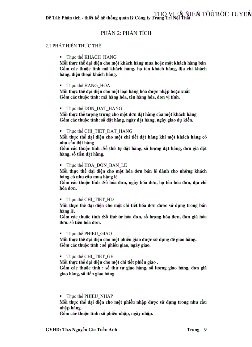 image for page Phân tích thiết kế hệ thống quản lý Công ty Trang Trí Nội Thất