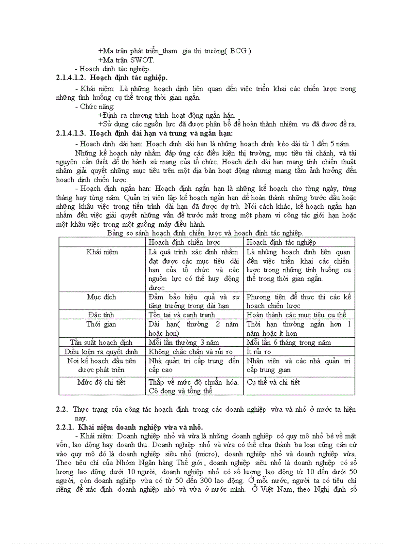 image for page Thực trạng công tác hoạch định trong doanh nghiệp vừa và nhỏ ở nước ta gần đây
