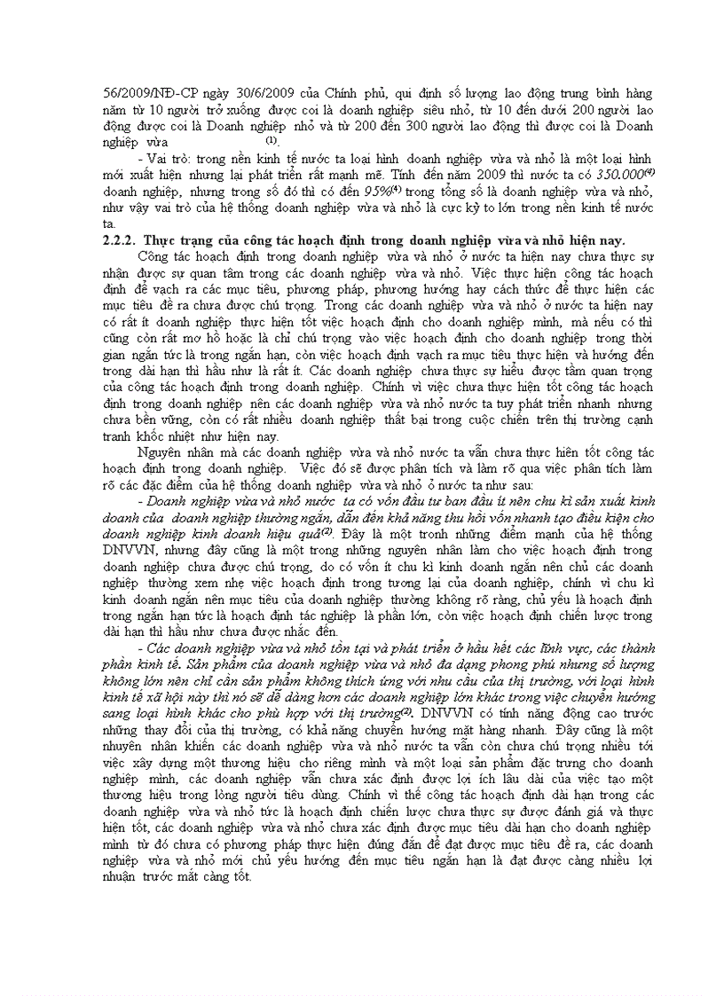 image for page Thực trạng công tác hoạch định trong doanh nghiệp vừa và nhỏ ở nước ta gần đây